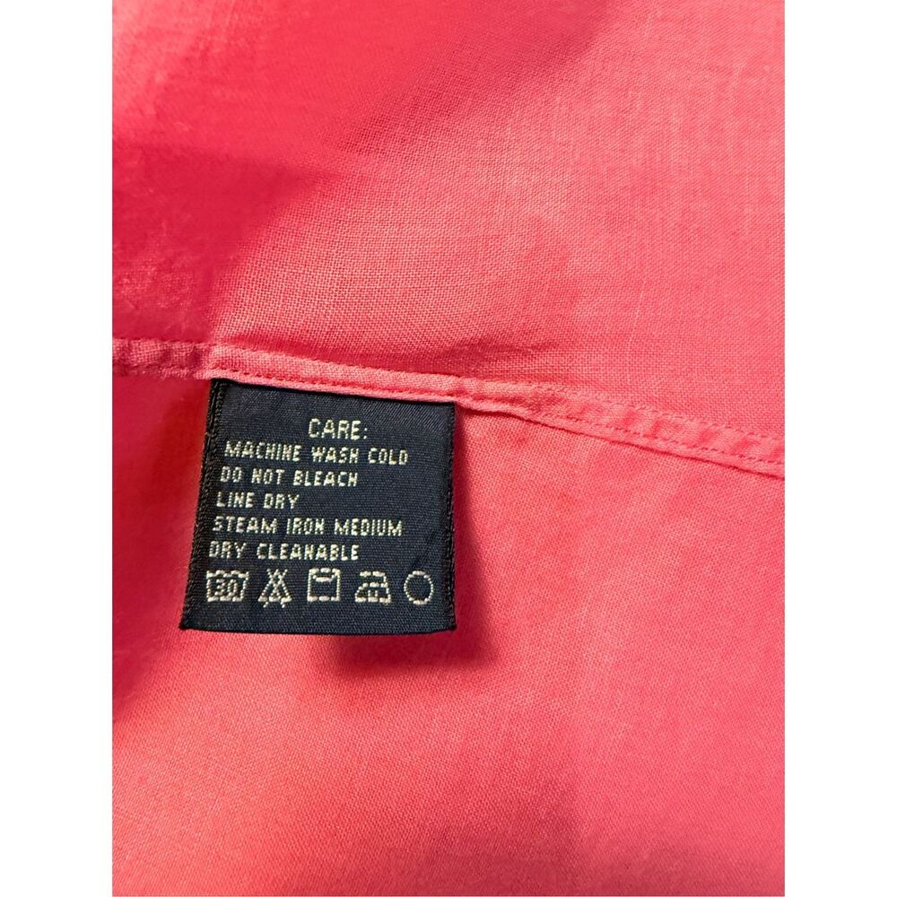 Ralph Lauren Slim Fit Bamboo Pink Button Down Women's 12 Green Pony Rare - Picture 12 of 12